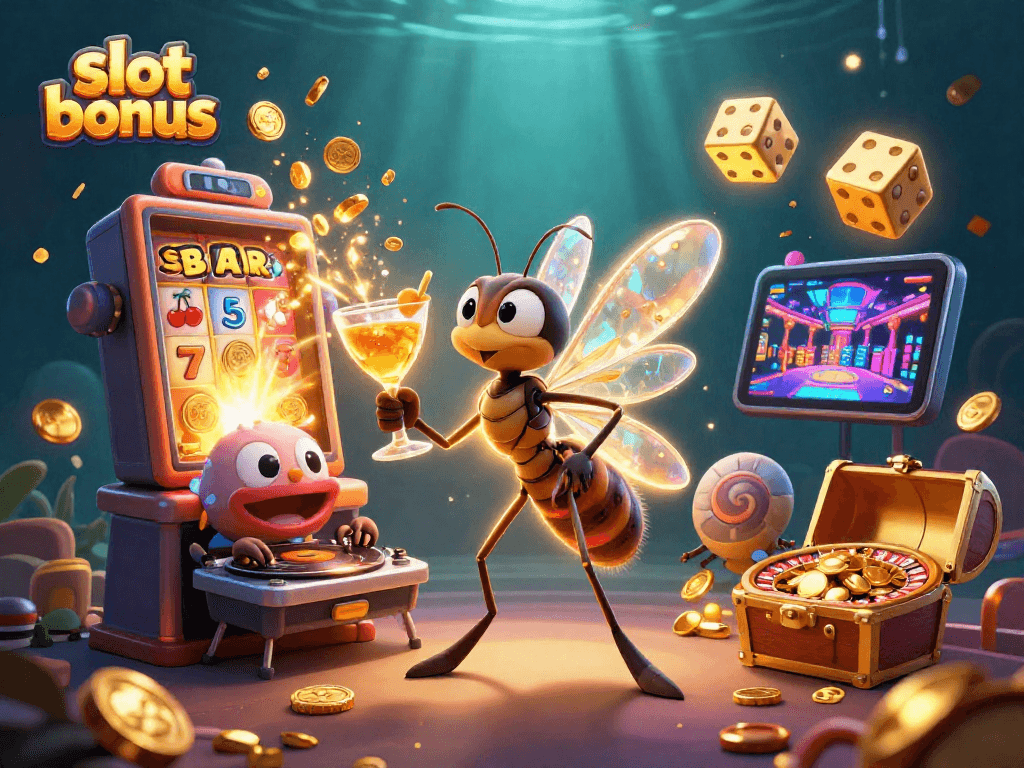 Experience the exciting slot bonus action with vibrant characters and dynamic casino elements.