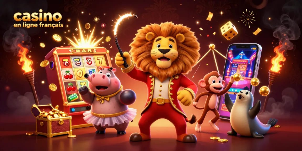 Vivez des moments captivants avec le casino en ligne français dans cette illustration 3D dynamique et colorée.