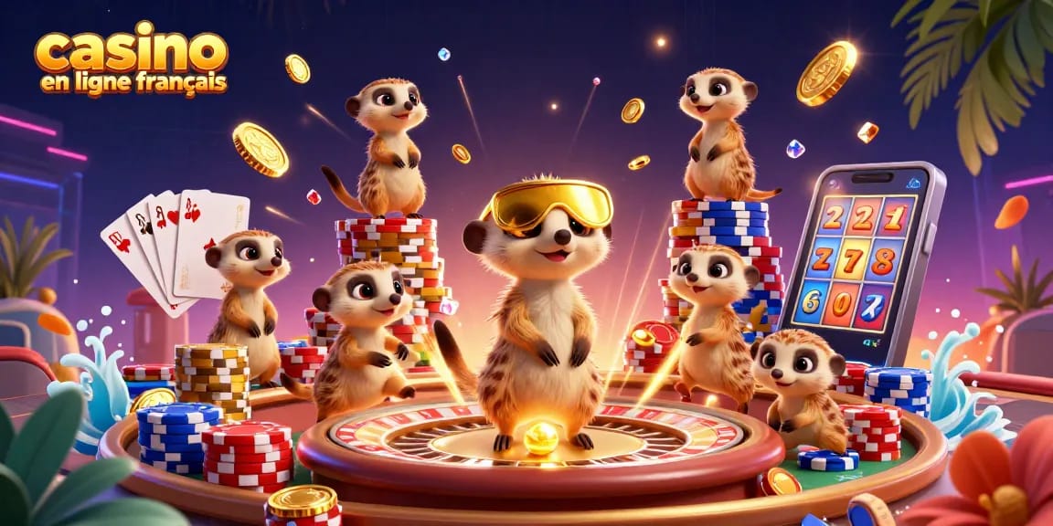 Visitez notre casino en ligne français amusant avec des suricates gérant des jeux palpitants.