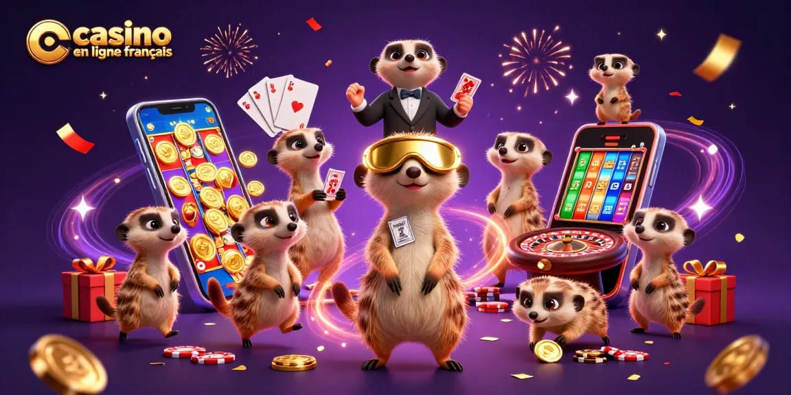 Les suricates gèrent un casino en ligne français rempli de jeux passionnants et de récompenses dorées.