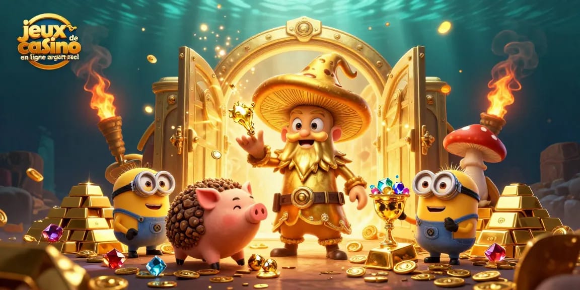 Plongez dans l'univers des jeux de casino en ligne argent réel avec un magicien transformant tout en or.
