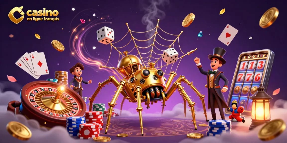 Jouez sur un casino en ligne français, avec une scène captivante de gains et de jeux.