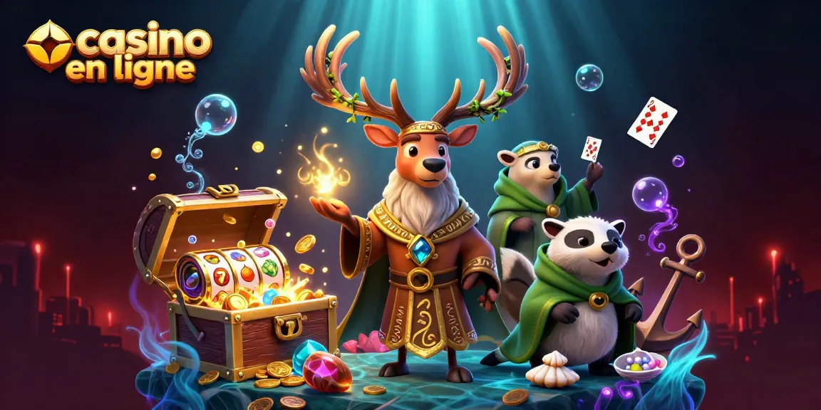 Jouer au casino en ligne avec un groupe de personnages captivants dans un décor lumineux et dynamique.