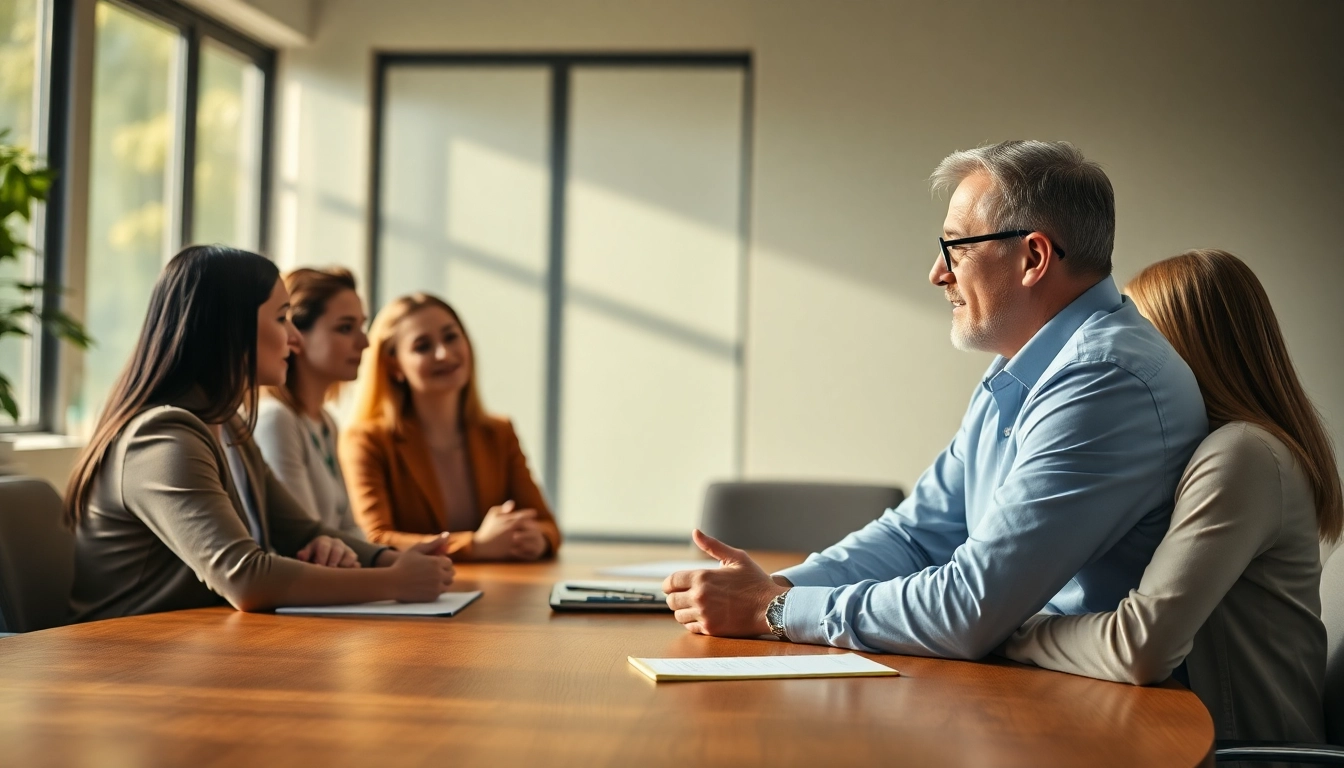 Mediation session with an experienced mediator guiding participants through negotiation.