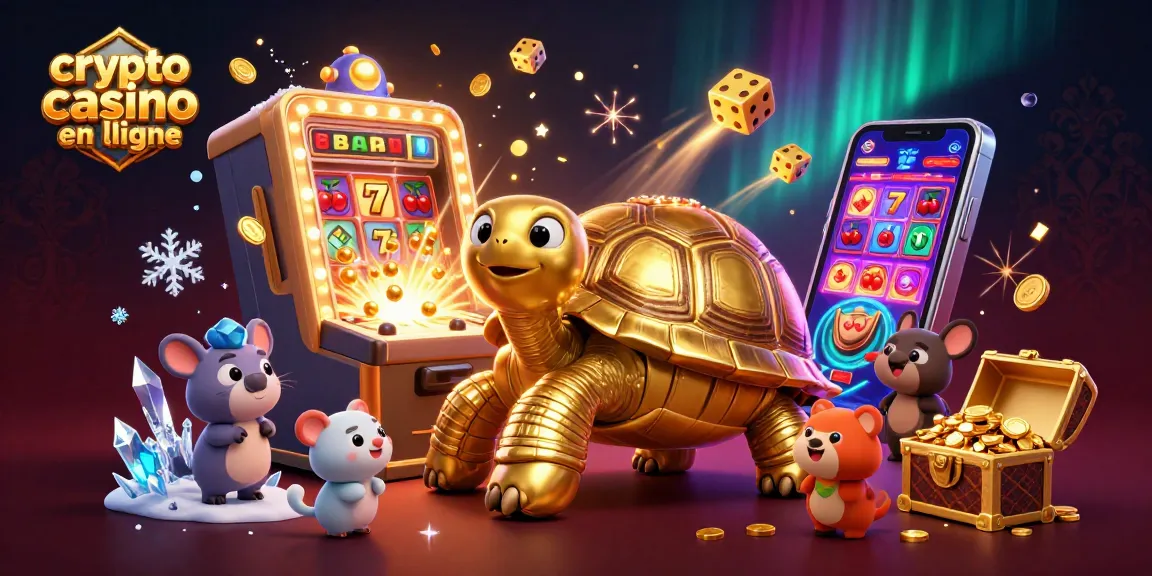 Jouez dans un crypto casino en ligne avec des machines à sous et des personnages amusants.