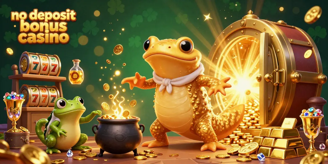 Experience the thrill of a no deposit bonus casino with colorful characters and magical treasures.