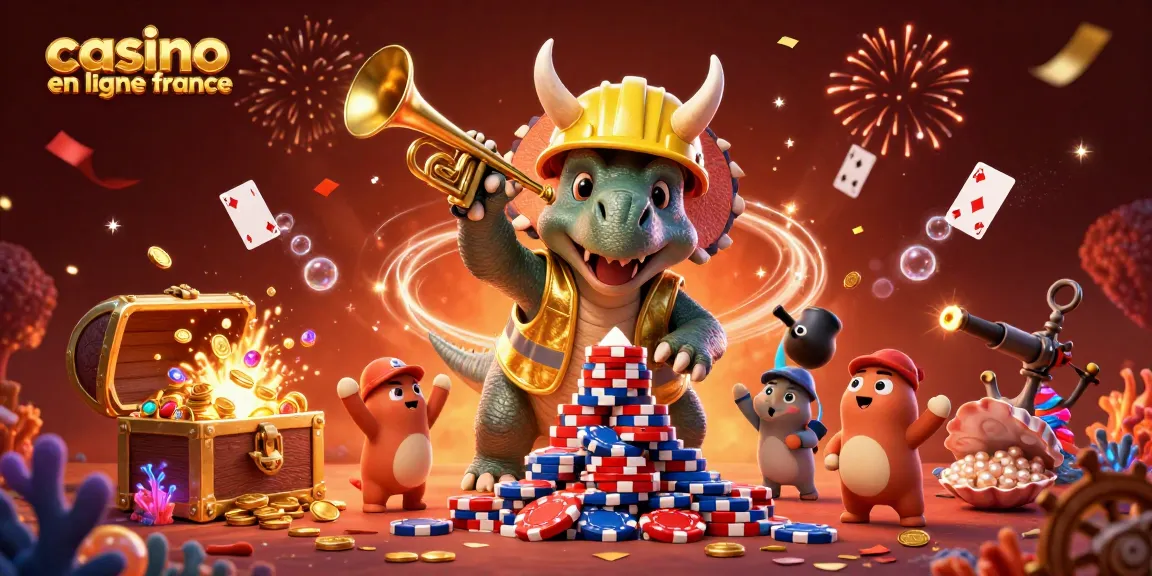 Jouer au casino en ligne France avec un triceratops et une ambiance festive pleine de joyaux.