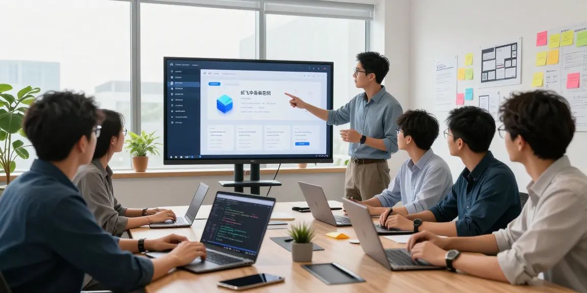 Team collaborating on the 纸飞机中文版官网 app in a modern office setting