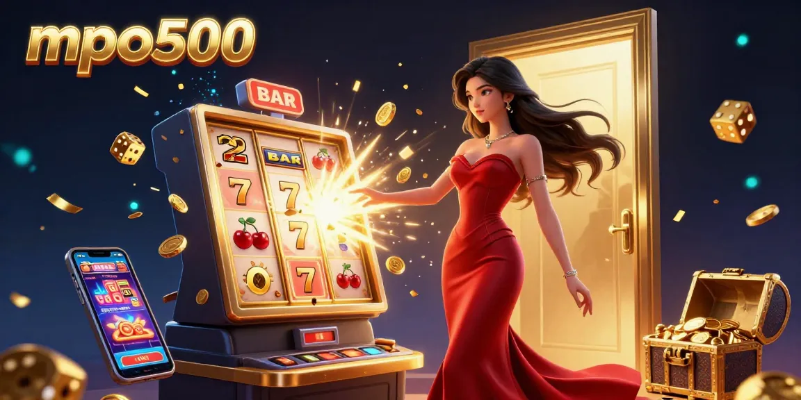 Experience the excitement of mpo500 with a jackpot explosion in this vibrant casino scene.