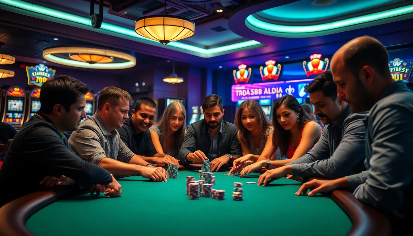 Para pemain kasino yang terlibat dalam permainan kartu mole4d yang mendebarkan di meja poker.