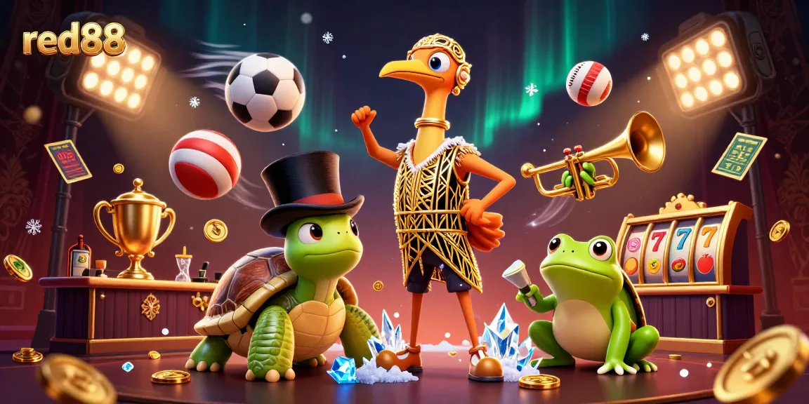 Experience excitement with red88, a vibrant casino scene featuring themed characters and dynamic game elements.