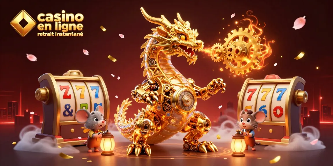 Jouez sur le casino en ligne retrait instantané avec des dragons, des rouleaux et des symboles chanceux.