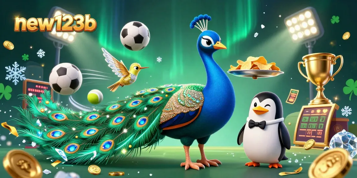 Experience the excitement of new123b with dynamic sports betting elements and vibrant casino characters.