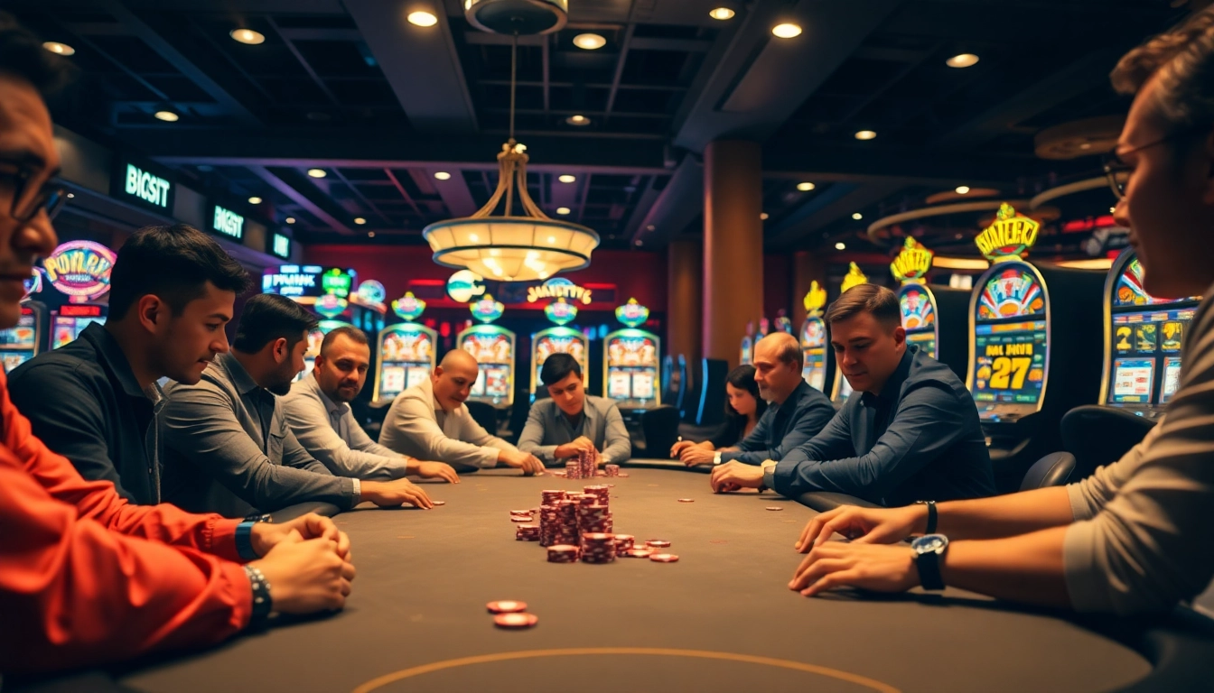 Engaging non-UK Casino 2025 poker scene capturing excitement and strategy among players.