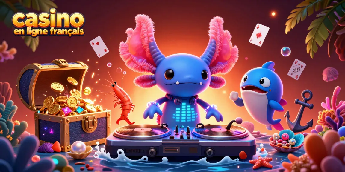 Casino en ligne français : plongez dans une scène animée de jeux sous-marins avec des personnages colorés.