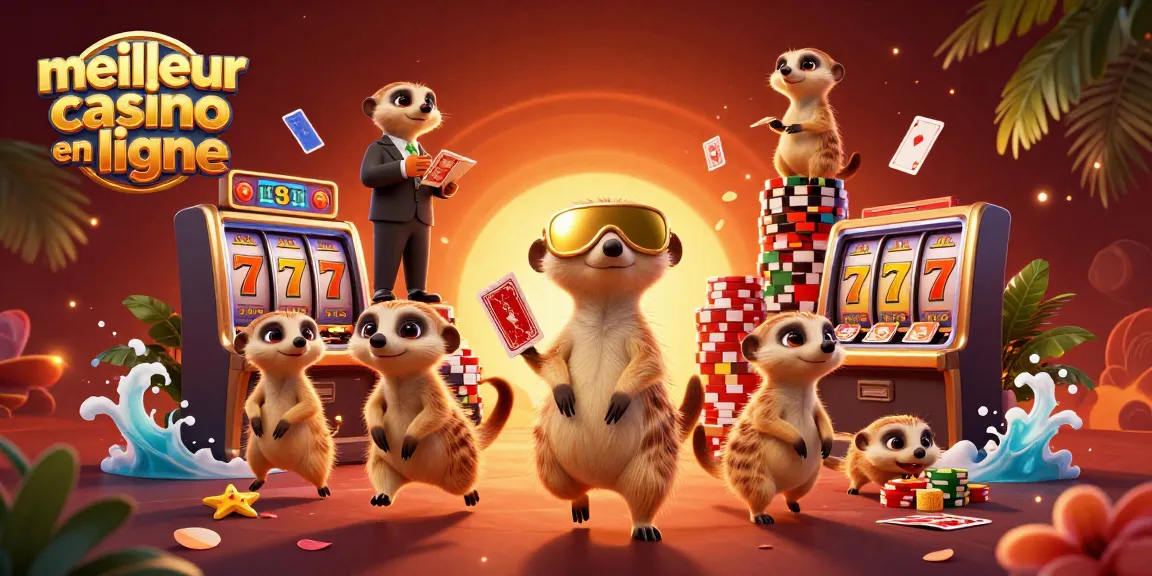 Profitez de jeux captivants au meilleur casino en ligne avec des meerkats en pleine action.