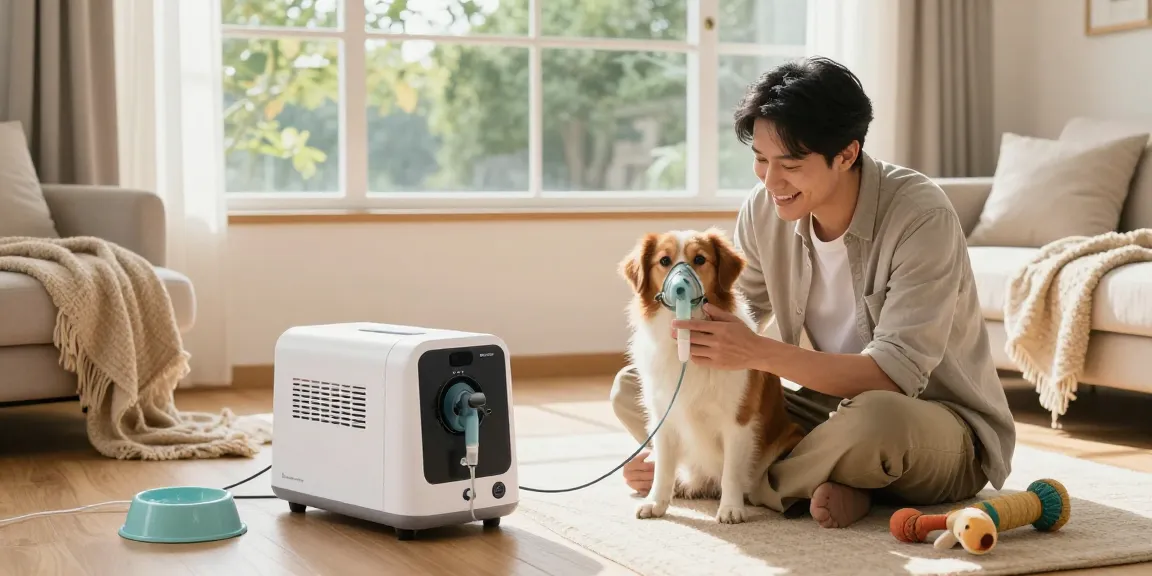 Setting up a pet oxygen machine at home for 寵物氧氣機租借選項 to ensure pets breathe easier.
