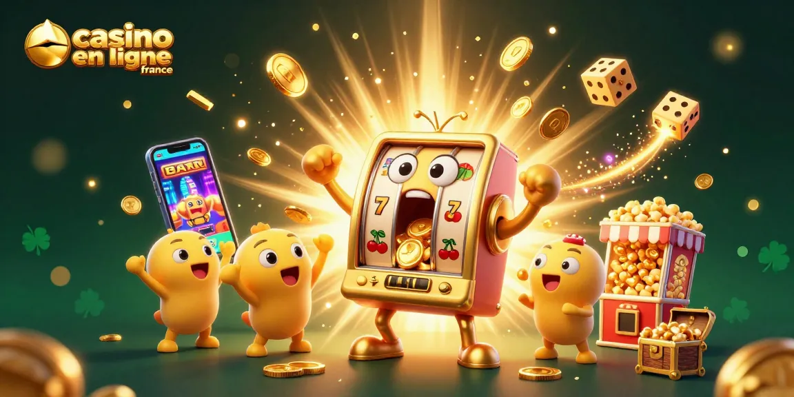 Jouez avec des machines à sous dans un casino en ligne France rempli de pièces d'or et d'animations vibrantes.