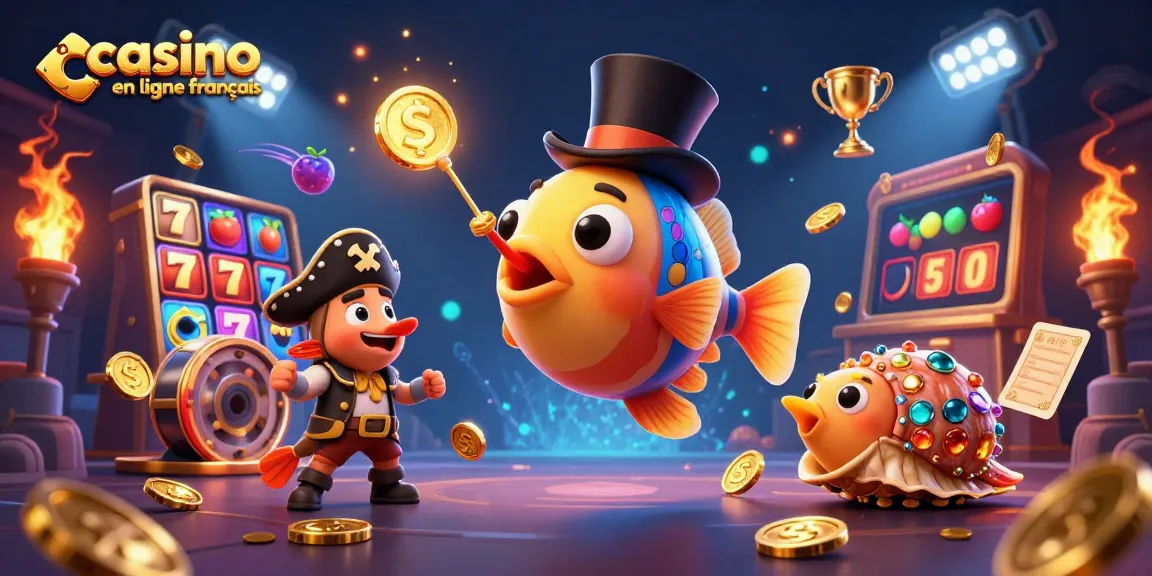 Jouez dans un casino en ligne français avec un poisson-lanterne, une crevette pirate et un escargot au trésor.