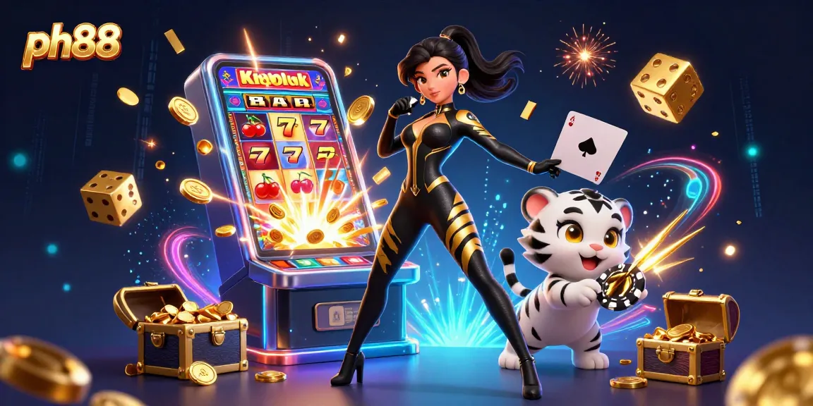 Experience thrilling gaming action at ph88, featuring vibrant characters and rich casino elements.