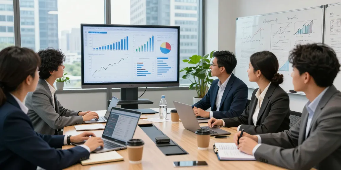 Team analyzing financial strategies for Third Eye Capital in a modern office with charts.