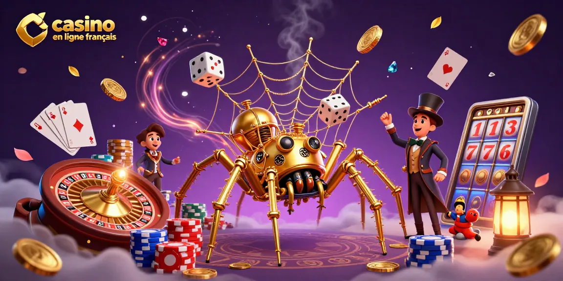 Jouez sur un casino en ligne français, avec une scène captivante de gains et de jeux.