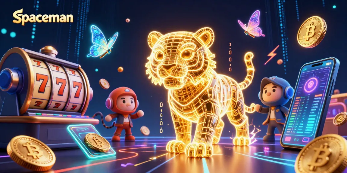 Spin to win with spaceman in vibrant digital casino filled with crypto excitement.