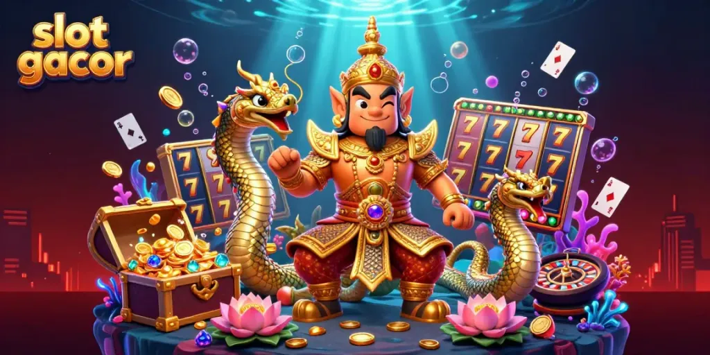 Engage with slot gacor games featuring vibrant casino elements and friendly characters.
