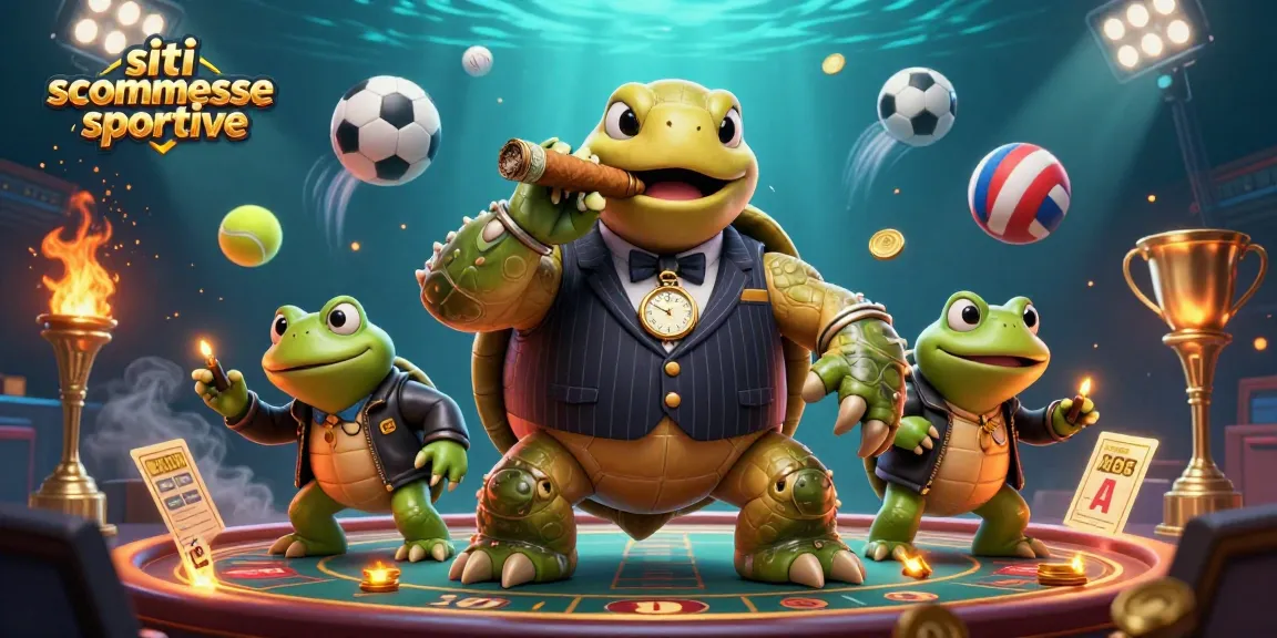 Scopri i siti scommesse sportive con la mascotte tartaruga in un'illustrazione 3D affascinante