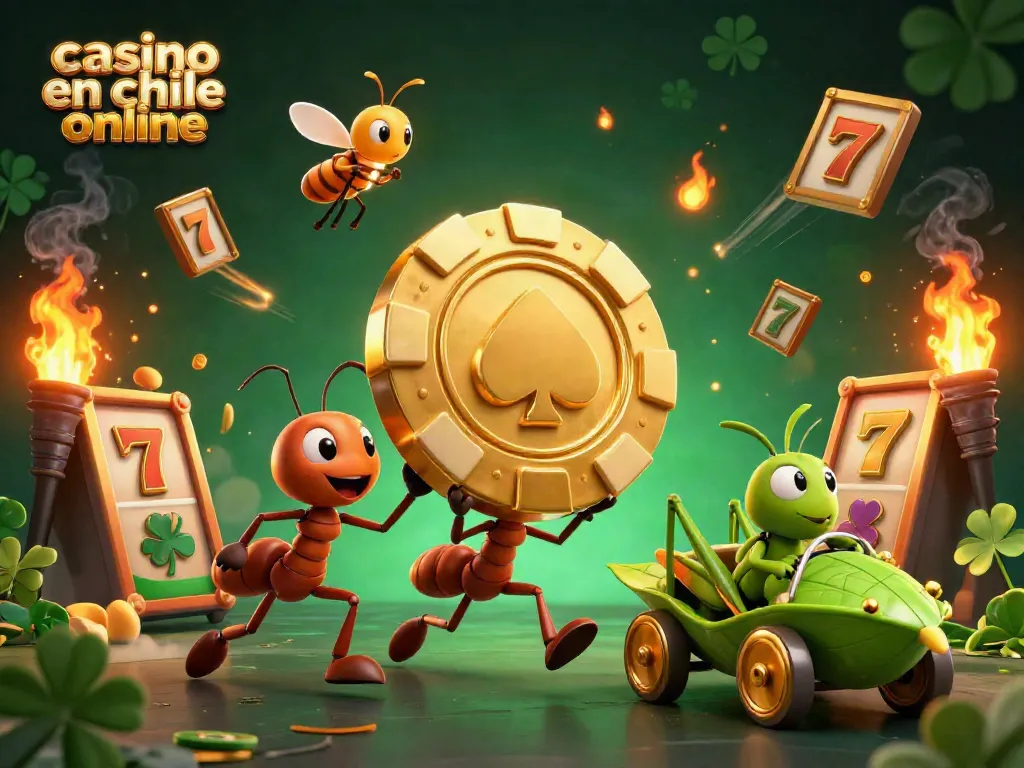 Explora los emocionantes juegos de casino en chile online con tragamonedas y otros elementos dorados.