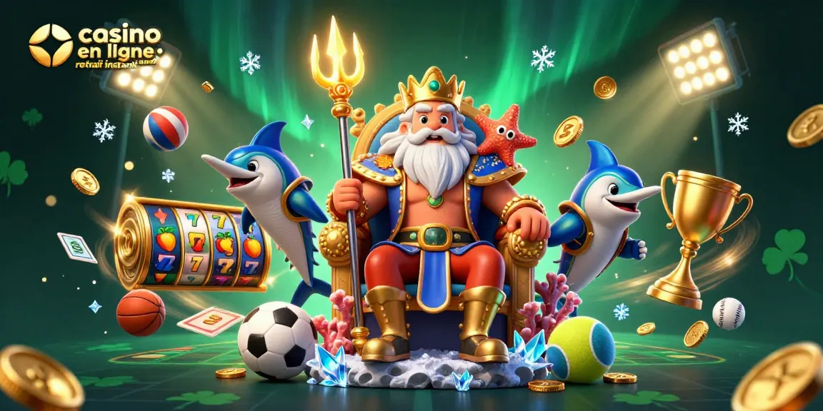 Casino en ligne retrait instantané : gagner avec Neptune et des symboles de jackpot colorés.