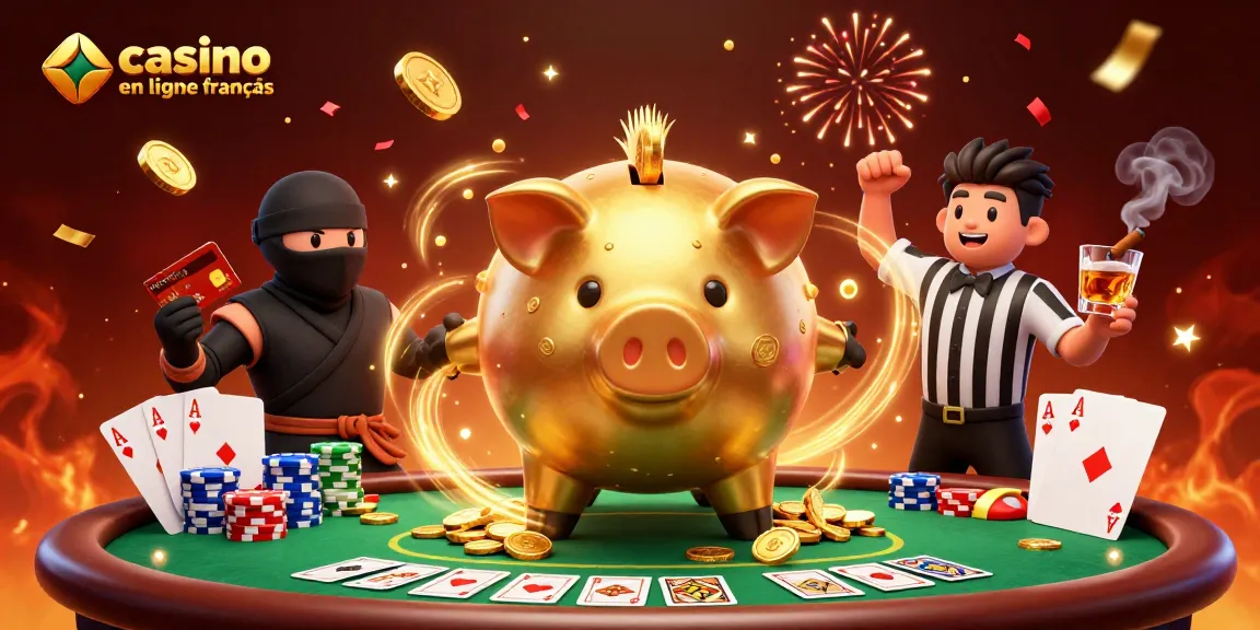 Jouer dans un casino en ligne français avec un sumo flamboyant et des éléments de poker.