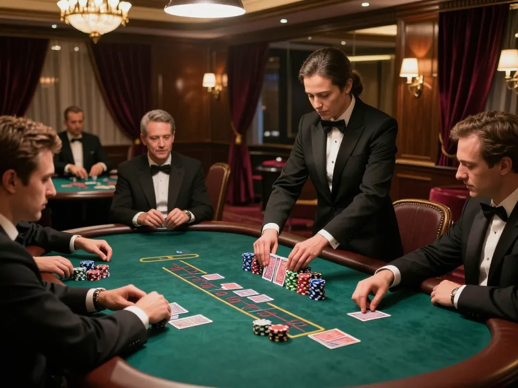 Sunwin players engaged in high-stakes blackjack in a luxurious VIP gaming area.