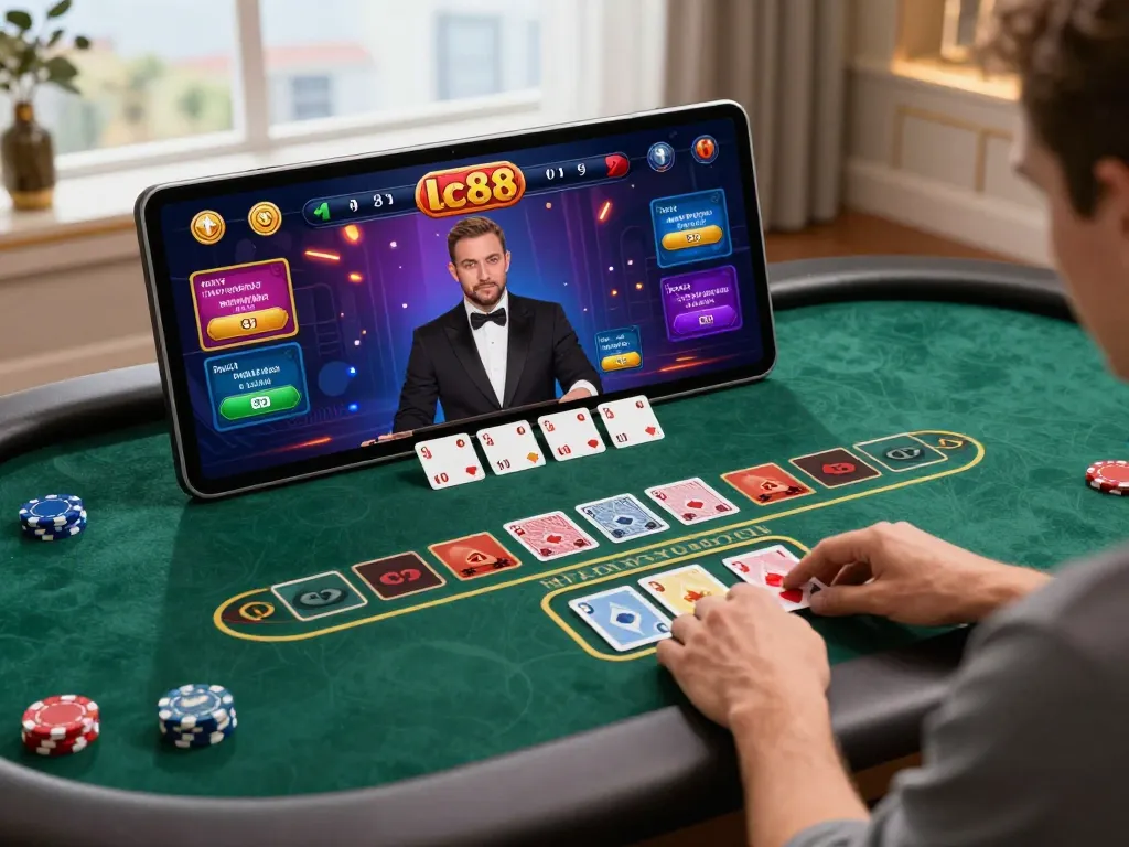 Engaging online baccarat action at lc88 trang chu with vibrant game interface and live dealer.