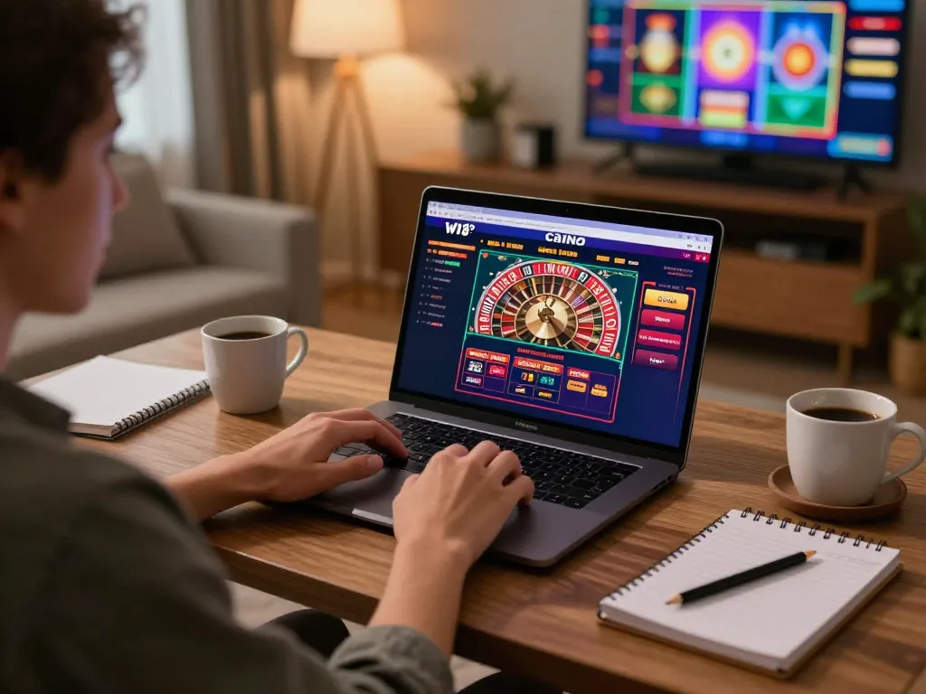 Player engaging in online gaming at W188 casino, showcasing a vibrant digital interface with roulette.
