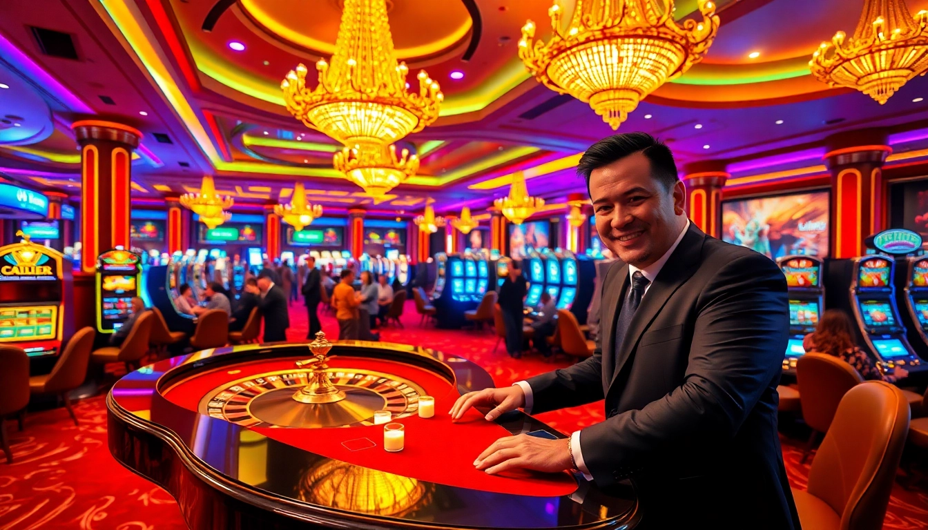Experience the excitement of Non gamstop Casino Uk with a dealer at a vibrant roulette table.