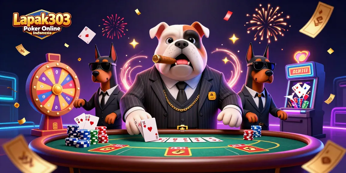 Experience the excitement of Lapak303 Poker Online Indonesia with vibrant poker action and characters in a thrilling environment.