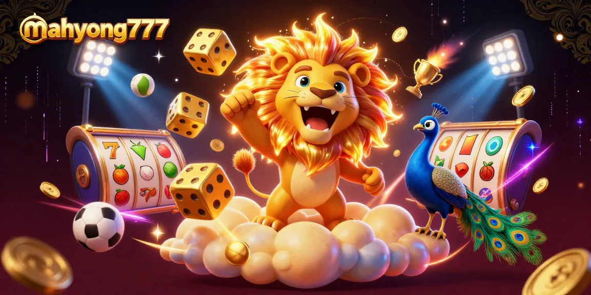 Win big with mahyong777 at an exciting online casino, featuring dynamic scenes and vibrant colors.