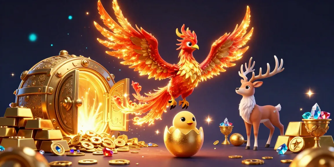 Engage in thrilling gaming experiences with 99win where a glorious fire phoenix meets treasure!