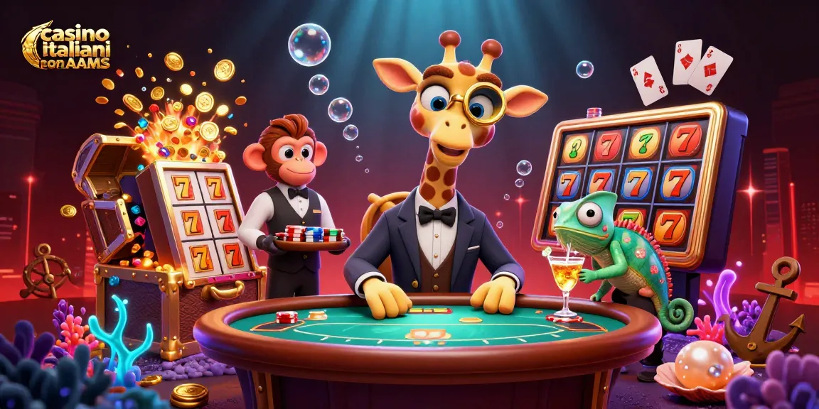 Gioca nei casino italiani non AAMS con la giraffa di alto livello al tavolo di poker e vincite con jackpot.