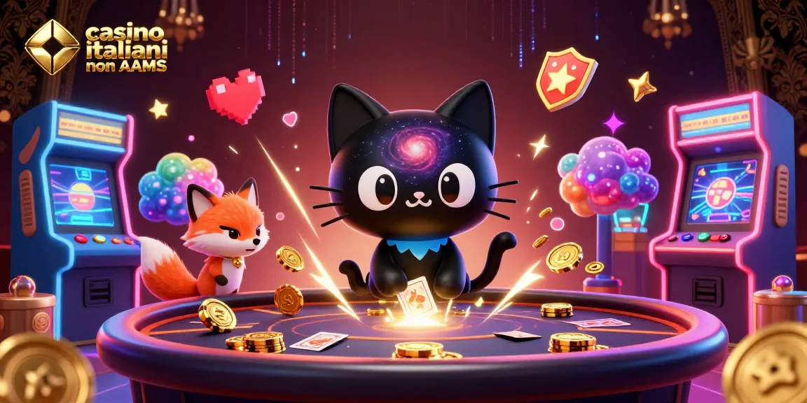 Giocando ai casino italiani non AAMS con gatti e volpi galattici in un ambiente vibrante e colorato.