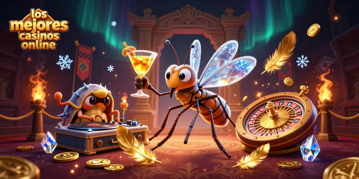 Disfruta de los mejores casinos online con la mascota mosquito y un DJ como parte de un emocionante paisaje de juego.