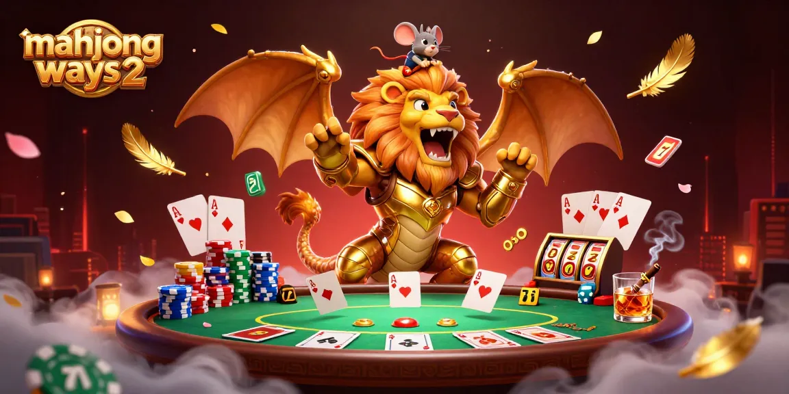 Experience thrilling gameplay in mahjong ways 2 as a mighty chimera creature triumphs amidst casino excitement.
