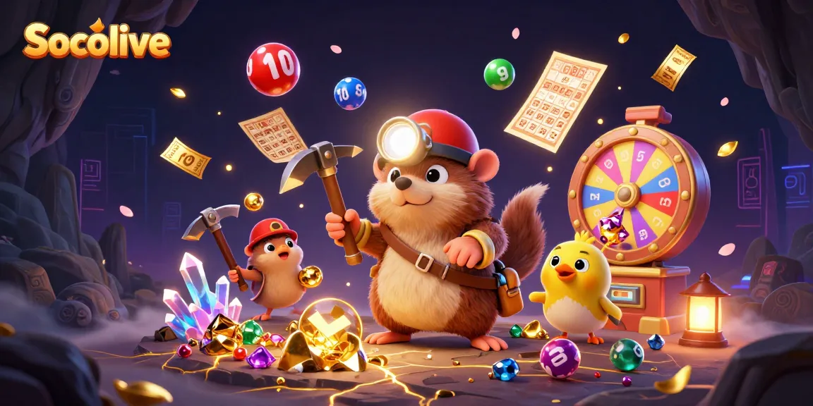 Socolive streamlines lottery excitement with lively elements and a treasure hunter in vivid 3D.