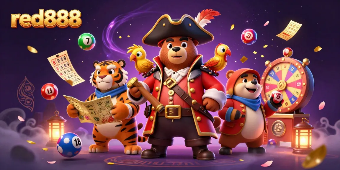 Experience the exciting world of red888 with a lively casino-themed scene showcasing vibrant games.