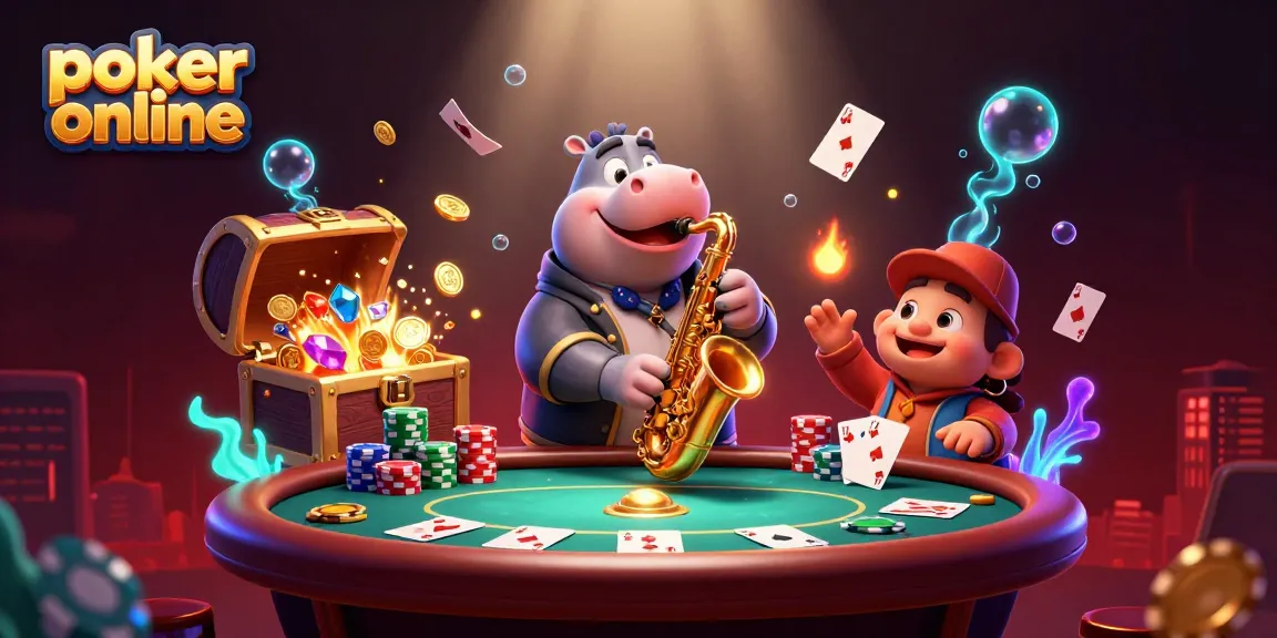 Poker en ligne : jouez à une table virtuelle entourée de jetons et attractions captivantes.