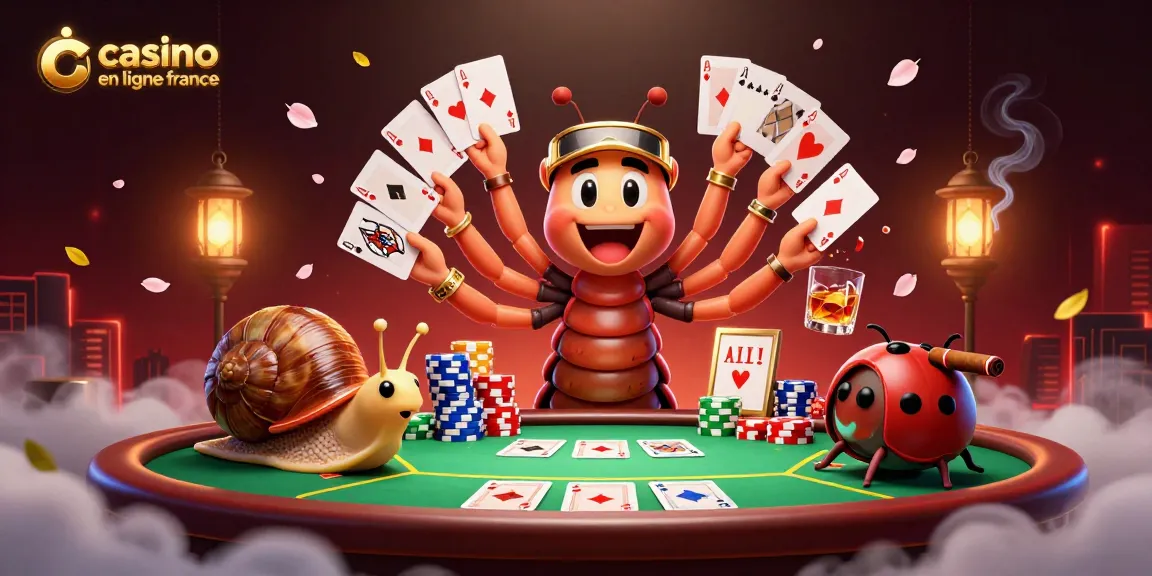 Jouez au casino en ligne France avec cette illustration de personnages et d'éléments de jeu captivants