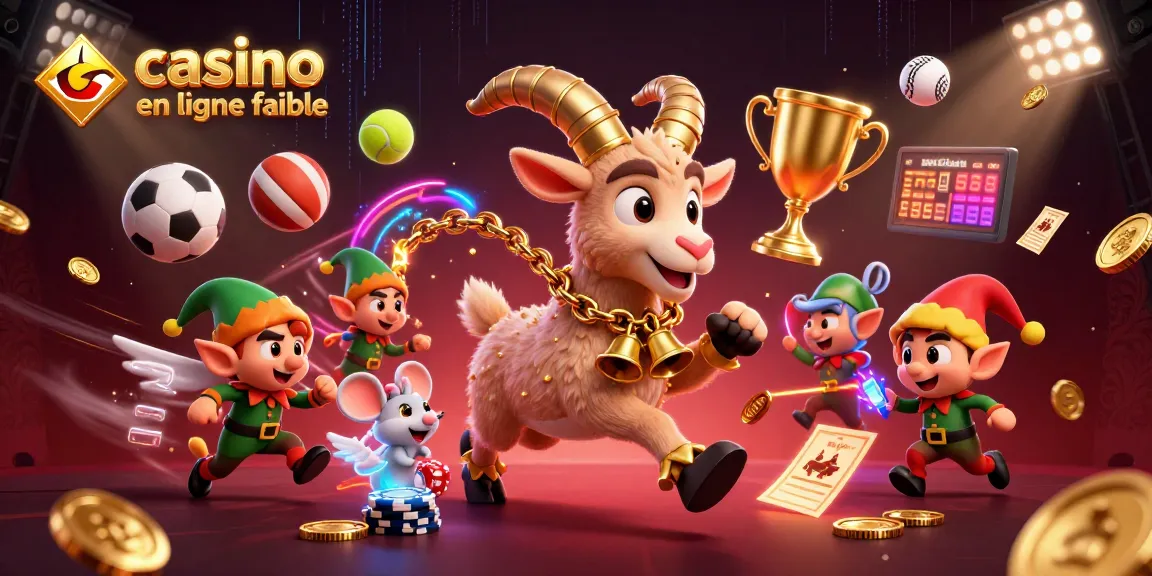 Casino en ligne fiable : illustration 3D d'un Krampus animant un casino effrayant avec des elfes malicieux.