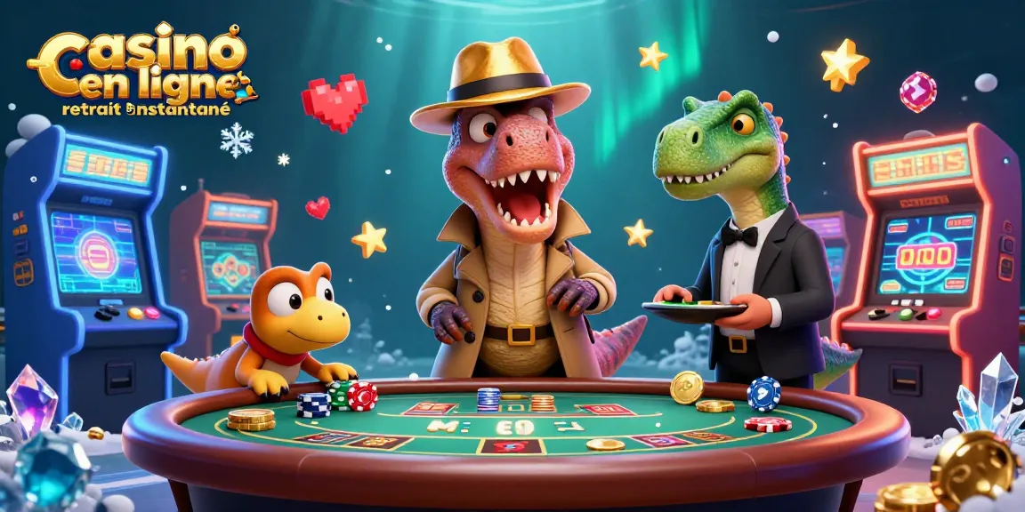 Jouez avec le casino en ligne retrait instantané pour gagner des jetons dans une scène de jeu animée.