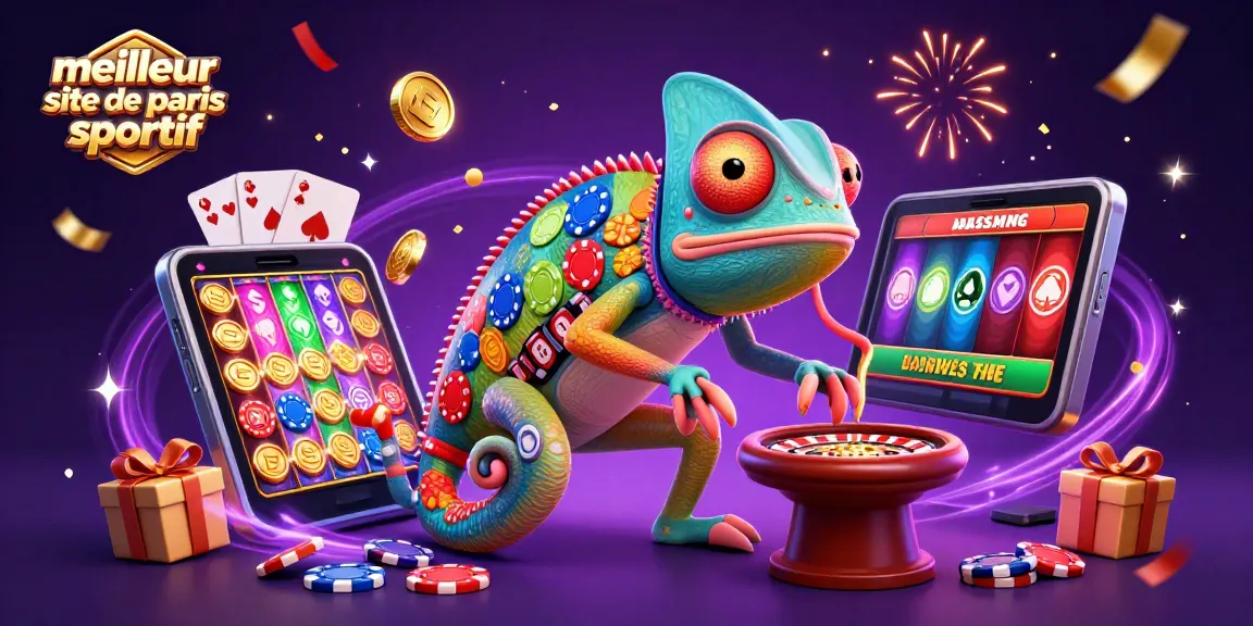Plonger dans le meilleur site de paris sportif avec un caméléon de casino, des jeux et des récompenses en action.